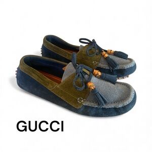 Gucci Suede Tassel Driving Loafers Men’s 7G Made in Italy